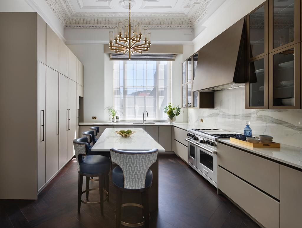 Bespoke kitchen in a luxury South Kensington apartment refurbishment